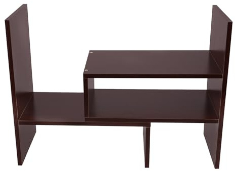 ULTECHNOVO Étagère de Bureau en Bois de Citronnier, Support de Rangement Extensible, Organisateur Multifonction pour Livres et Dossiers, pour Bureau et Espace de Travail Compacte