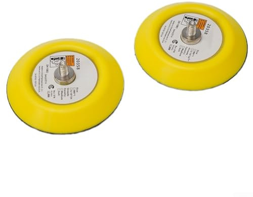Lot de 2 patins de ponçage de 75 mm avec filetage M6 compatible avec les ponceuses pneumatiques pour ponceuses pneumatiques Convient pour le polissage du bois et du métal jusqu'à 12 000 tr/min
