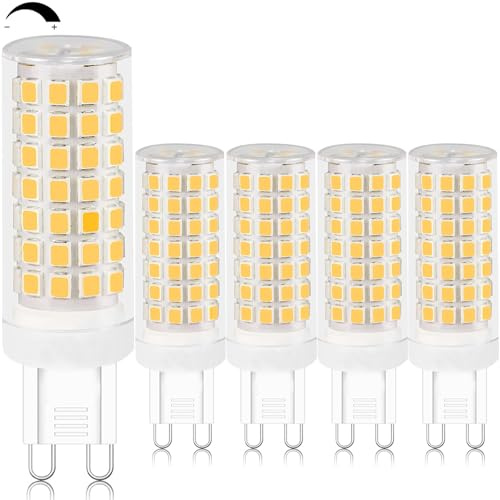 Dimmbar G9 LED Lampe 8W Neutralweiß 4000K 80W Halogenlampe AC 220V 5er Pack | Kein Flackern Augenschonend, 360° Weitwinkel Enegiesparende, Leuchtmittel Einfache Installation Dimmbar 0-100%, CRI>80 800lm