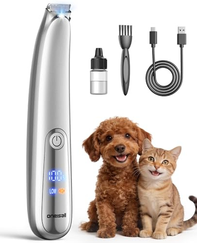oneisall Tondeuse à pattes pour chien avec lumière LED, Tondeuse chat