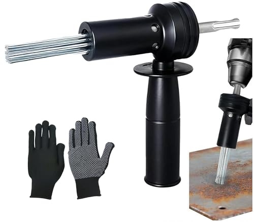 Elektrischer Hammer-Nadel-Scaler-Adapter: 18 Nadeln Nadelentroster SDS Nadelhammer Aufsatz zur Rostentfernung und Schweißnahtreinigung aus legiertem Stahl für Metallwartung Werkstatt Anwender
