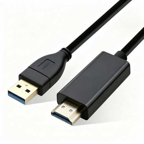 Cable USB 3.0 a HDMI, Cable Convertidor USB a HDMI, Requiere Controlador | 1.8M, Modo Duplicado y Extendido, Conector 1080p Full HD para Monitor, PC, Ordenador Portátil, Compatible con Windows 7/8/10