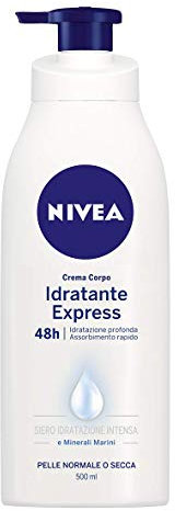 NIVEA Express Feuchtigkeitscreme für normale bis trockene Haut (1 x 500 ml), schnell einziehende Formel, angereichert mit NIVEA Intensive Feuchtigkeitsserum und Meeresmineralien