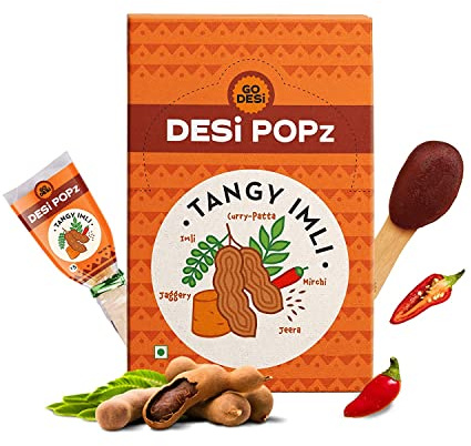 GO DESi Imli Piquant | Bonbons au tamarin et au jaggery | Bonbons aux fruits | Bonbon Imli | Imli Pop | Sucette | Bonbon digestif, (50 pièces) 450 g