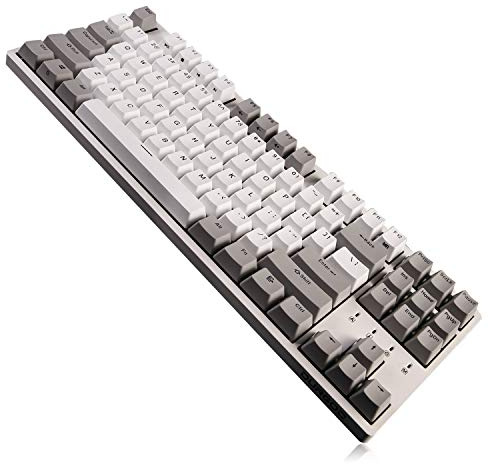 DURGOD Taurus K320 Clavier Mécanique, USB-C Compact 75% Clavier Gamer Mécanique, Blanc (QWERTY – ANSI Américain Layout, Cherry MX Silent Red)