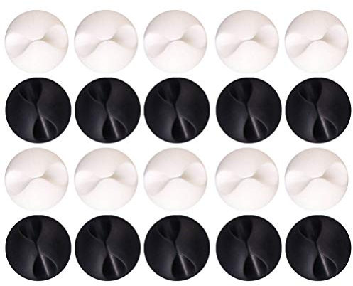 Hemobllo 20pcs Desktop Cable Clips and Wire Holders Cord Organizers for Tv Pc and Laptop Random for Tidy up Cables and Wires