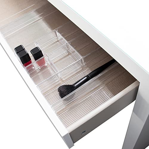 Hausfelder Schubladen Make-up Organizer für Kosmetik und Schminke, passend zur Malm Kommode, Ordnungssystem Schminktisch Frisiertisch, Aufbewahrungsboxen (20-teilig, für eine ganze Schublade)