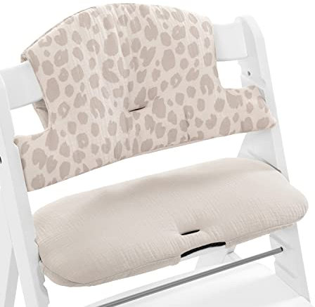 hauck Highchair Pad Select, Leo Natural - Hochstuhl Sitzkissen Kompatibel mit Alpha+, Beta+, Arketa Holzhochstuhl, 6-36 Monate, Anti-Rutsch, Doppelte Polsterung, Einfache Befestigung