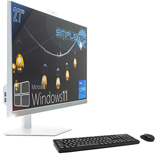PC All in One Display 27 2K Core i7 Fino 3.60GHz Windows 11 | GTX 1650 4GB | 16GB RAM 240GB SSD mSATA + 2TB SSD 2,5 WiFi BT HDMI Webcam 1080p Gaming AiO Computer Fisso Grafica Video
