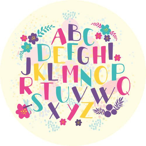 Tortenbild / Tortenaufleger zur Einschulung Alphabet 16 - 30 cm rund (20 cm)