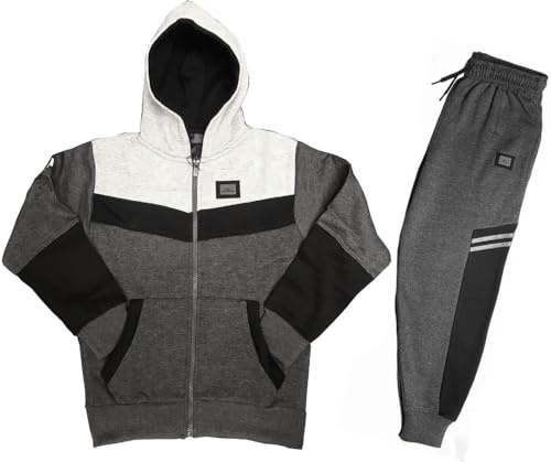 GUBA® Boys Tracksuit Bottoms, HNL Fleece Design Hoodie and Joggers for Girls, Sweatshirt Pants Tracksuits Trousers, Kids Tracksuit Set 5-13 Year (UK, Age, 13 Years, Regular, Charcoal Grey)