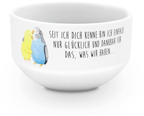 Mr. & Mrs. Panda schälchen Wellensittich Liebe - Geschenk, Verknallt, Paar, Obstschale, Umarmung, schale, Suppenschüssel, Bowlschale, Müsli Schüssel, Vertrauen, Vögel, Hocheitstag
