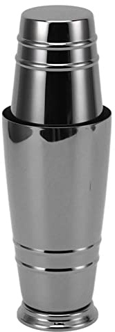 Mezclador de Cócteles de Acero Inoxidable, Coctelera Boston Brillante, Hogar, Bar, Fiestas, Camping, Canotaje, Picnics, Resistente a la Corrosión (Recubrimiento negro)