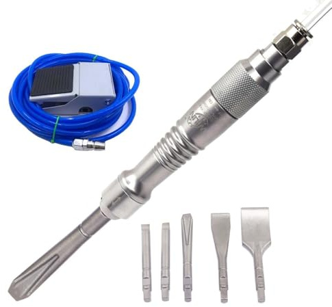 Pneumatic Chisel Scrapers Micro Needle Scaler 5 Chisels, With Foot Switch