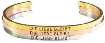 Eleganter Armreif in silber, gold oder rosegold mit Mantra und Spruch-Gravur, 2 Größen
