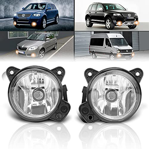 AutoBeeDen Nebelscheinwerfer für Volkswagen VW Transporter Multivan T5 (7E 7F 7J 7H), Touareg 7L, Polo 9N, Crafter 30-50 2E; Skoda Praktik, Roomster 5J, Fabia I II 1 2 (6Y2 6Y3 6Y5 542 545) (Klar)