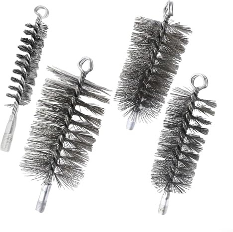Puupaa Schornsteinfegerbürsten-Set, 4-teilig, Stahldraht, Reinigungsbürsten für Trockner, Lüftungskanäle, Kessel, Rauchrohr, Ofen, 30/50/65/80 mm Durchmesser, Rostentfernungswerkzeug-Set