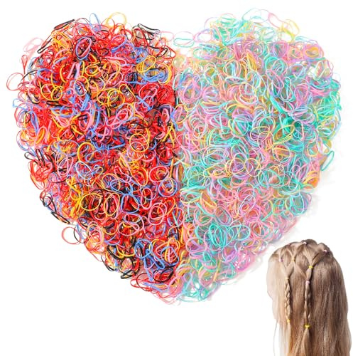 Jollybows 2000 Pièces Coloré Elastique Cheveux, Chouchou à Cheveux Mini Élastiques Cheveux pour Femmes Filles bebe