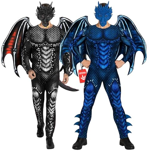 Morph Dragon Jumpsuit svart röd kostym herr M