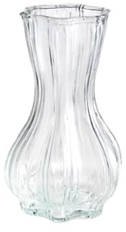 Vasi Vetro per Fiori, Centrotavola Vetro，Vaso Vetro Trasparente, Tulipano per Fiori Vaso,Decorazione per Nozze,Casa, Ufficio, Cucina, per Fiori, Tulipani,Erba Della Pampa(20.5cm)
