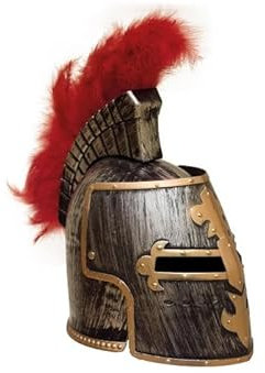 LP Divertissements Lot de 6 - Casque de romain argent avec plumeau rouge adulte iii
