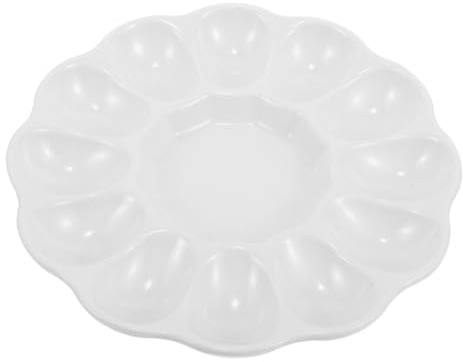 VALICLUD Bandeja de cerámica para Servir Huevos para Pascua y Fiestas con Compartimentos, Huevos de y Aperitivos, fácil de Limpiar para Fiestas y Celebraciones Familiares