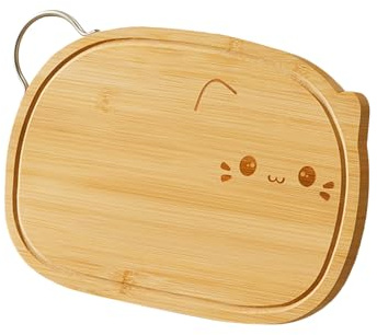 Planche à découper en bois – Bloc de boucher en grain final, planche à fromage et charcuterie, bloc de boucher réutilisable avec rainures pour jus | Fournitures de cuisine légères pour Steak, Sushi