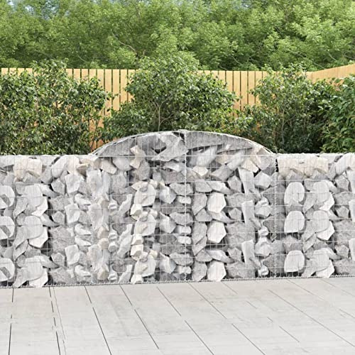 Snsowed Cesti Gabbioni ad Arco 9 pz 300x30x100/120 cm Ferro Zincato,Cesti Gabbioni ad Arco,Gabbione per Sassi,Gabbioni Metallici per Pietre-3146528