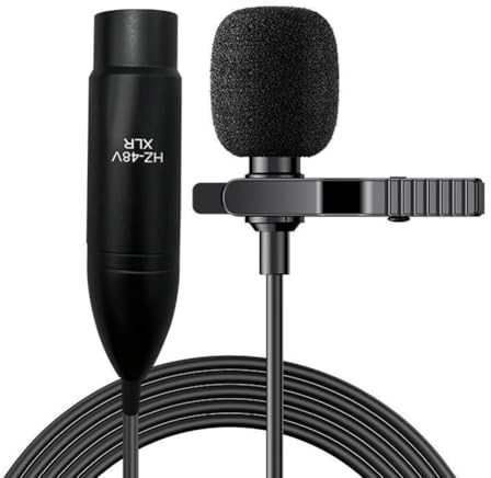 Huudngeje Lavalier Live Mini Microfono Cablato HD 48V 3-Pin Dispositivo di Registrazione del Connettore XLR per la Registrazione della Scheda Audio, Trasmissione in Diretta