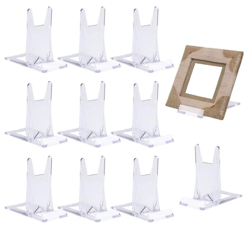 10 Stück Acryl Ständer, Tellerständer Acryl, Verstellbare Bilderständer, Buchaufsteller Dekotellerhalter Tellerständer Deko Aufsteller für Elektronische Produkte Fotodisplays