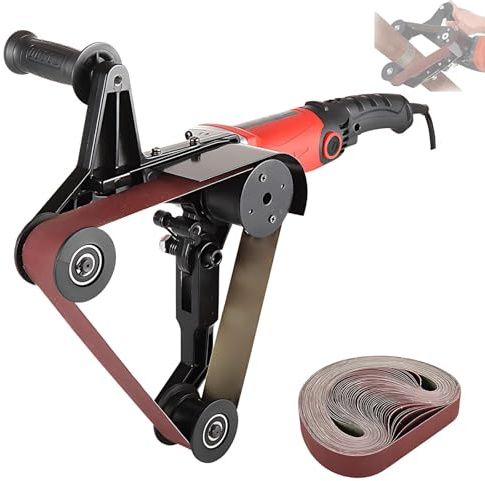 Lijadora y pulidora de tubos, lijadora de banda de acero inoxidable de 800 W, 6 velocidades ajustables, ideal tanto para trabajos profesionales como para el pulido diario.
