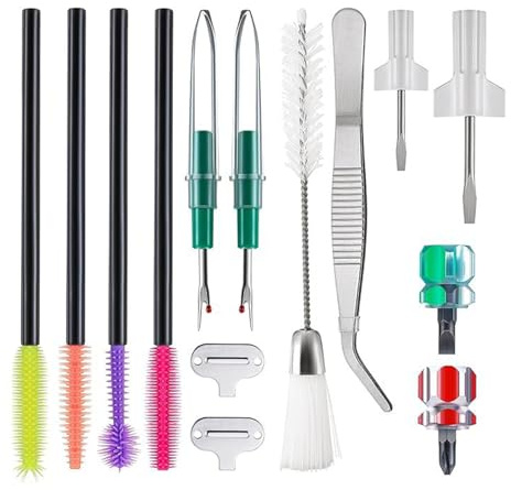 14Pieces Multifunction Sewing Machine Accessories Set Includes Tweezer Double Headed Brush Screwdrivers Seam Unpicker Lint Brush for Sewing Machine