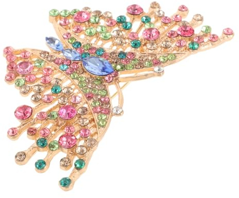 HANABASS Elegante und Vielseitiges Accessoire aus Zinklegierung Schmetterlingsbrosche mit Kristalleinlage Farbenfrohes Design für Damen für Alltag und Besondere Anlässe