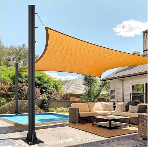 Heavy Duty Shade Sail Poles, Metal Canopy Support Post Kit for Outdoor Deck, Playground and Backyard, Sun Shade Steel Poles