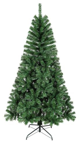 House of Home 6ft Green Artificial Christmas Tree Sturdy Stand, Realistic Look, Easy Assembly Xmas Tree for Home & Office