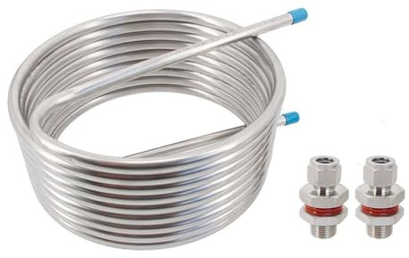 Wärmetauscher, 25 Fuß (7,6 Meter) Nahtloses Wärmetauscher-Umwälzmaischesystem, Spule Aus Edelstahl 304, 1/2-Zoll-Rohr, 10-12-Zoll-Durchmesser(10 inch Diameter)