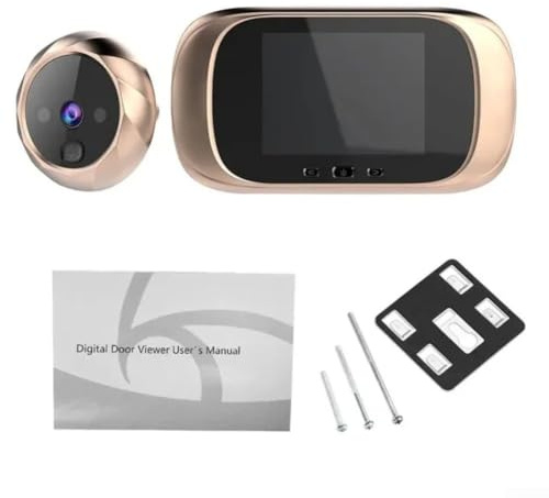 Qualoramall Cámara de visualización digital para puerta con pantalla LCD inteligente de 2,8 pulgadas, cámara de mirilla inteligente para seguridad en el hogar, ángulo de visión amplio de 90 grados