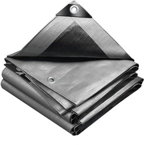 VOUNOT® Bâche de Protection en Polyéthylène 240g/m² Bâche Imperméable Ultra Lourde et Résistante Revêtue des Deux côtés avec Oeillets en Aluminium Couverture Étanche pour Jardin, Piscine 3x5m