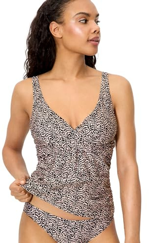 YSABEL MORA Top Tankini Modellante Stampato Brillante Coppa C Senza Ferretto Coppe Imbottite Estraibili Spalline Regolabili Finitura Lucida Collezione Coast