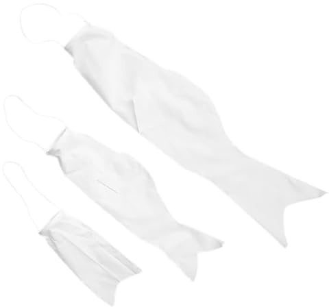 PLAFOPE 3 Mangas de Viento Koinobori Japonesas Excelente Efecto Decorativo en Blanco Hechas de Tejido Portátil para Niños para Actividades al Aire Libre y Manualidades