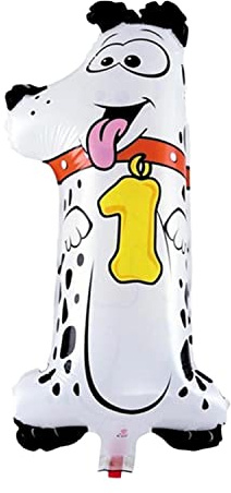 Folienballon Zahl 40 cm im Tier-Design für Luftbefüllung - für Geburtstag Hochzeit Party - Ballon im Zahlen-Design Jubiläum Geschenk Luftballon Zahlenballon riesen Nummer Deko Kinder Deko (Zahl 1)