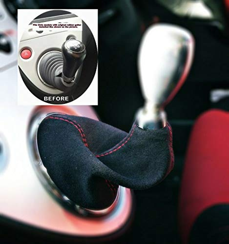 The Tuning Shop Gear Gaiter Suede Red Stitching compatible with Honda Civic 2001-2005