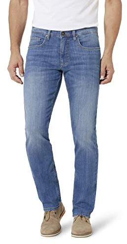 STOOKER Zermatt Jean en denim 5 poches pour femme Coupe droite Lavage propre Coupe ajustée, bleu clair, 34W / 30L