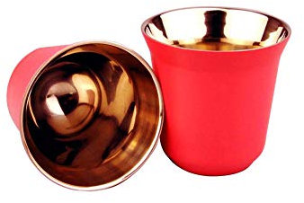 OSISTER7 Tazzine da caffè in acciaio inox con doppia parete isolante sottovuoto, 80 ml, multicolore