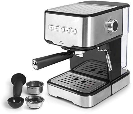Lacor 69256 - Cafetera espresso con 2 salidas de café y función - Cocina | Para un café intenso en casa; ideal para el uso diario tanto en cocina profesional como en el hogar, con un acabado cuidado