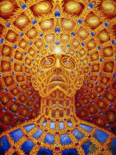 JWJQTLD Leinwanddruck Trippy Alex Gray Abstrakte Wandkunst Leinwand Malerei Poster Und Druckbilder Wohnzimmer Dekoration Wohnkultur, 70X100Cm Ohne Rahmen