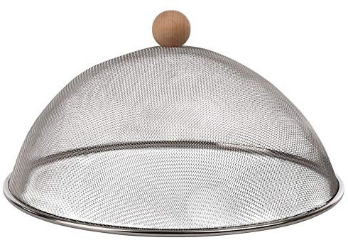 Rivanto® Edelstahl Fliegenhaube Ø 30 cm Tellerglocke mit Trageknauf, Teller Abdeckung für Lebensmittel beim Grillen