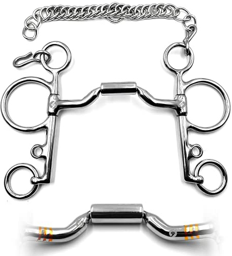 Western Degree Pelham Snaffle Horse Bit with Copper Inlay and Curb Chain (4.5)