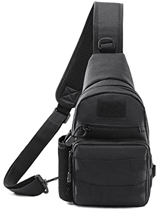 Long Keeper Bandolera Tactica Militar– Sling Bag Bolso Bandolera Antirrobo Bolsa de Pecho para Hombre Mujer, Molle Ligero Mochila Pequeña de Viaje Senderismo Ciclismo Aire Libre
