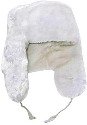 FAIRY TRENDZ LTD Russische Trappermütze mit Abzeichen, Einheitsgröße, Kunstfell, Uschanka-Kosaken-Ohrenklappen, warme Wintermütze